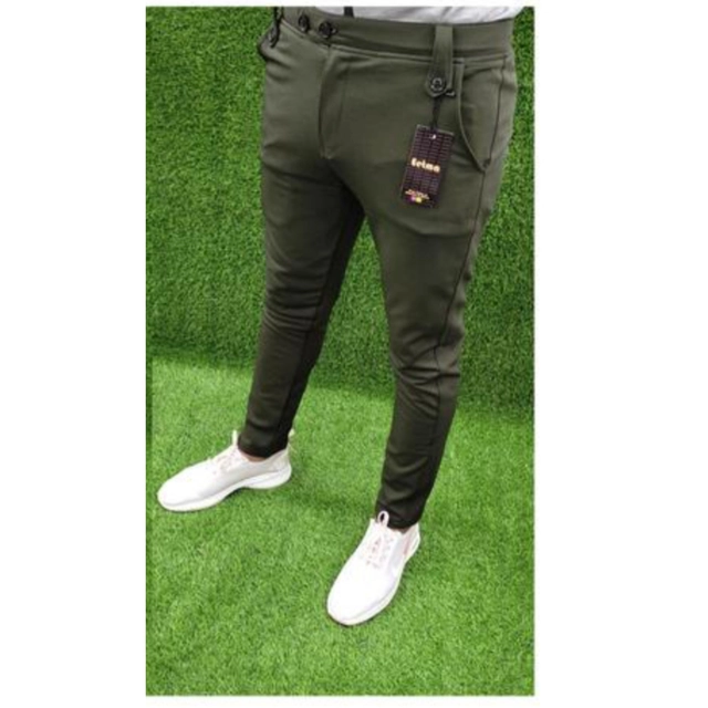 Lycra Jogger Perfect Fit Trackpants for Men (Olive, 28)