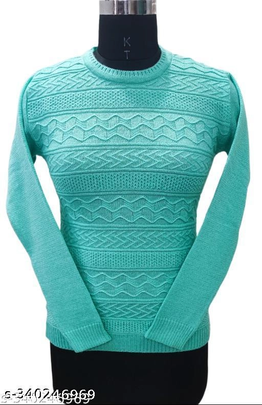 Woolen Solid Top for Women (Sea Green, Free Size)