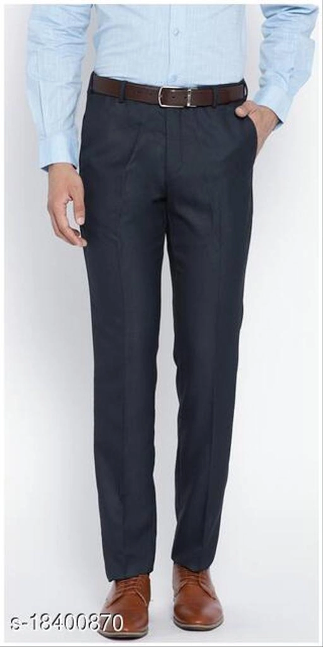 Polycotton Formal Pant for Men (Navy Blue, 28)