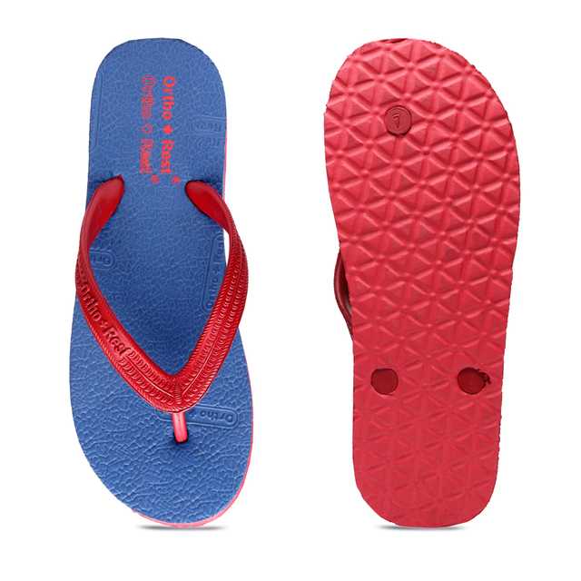 Pee Aar Industries Extra Soft Slipper for Women (Blue & Red, 9) (A-16)