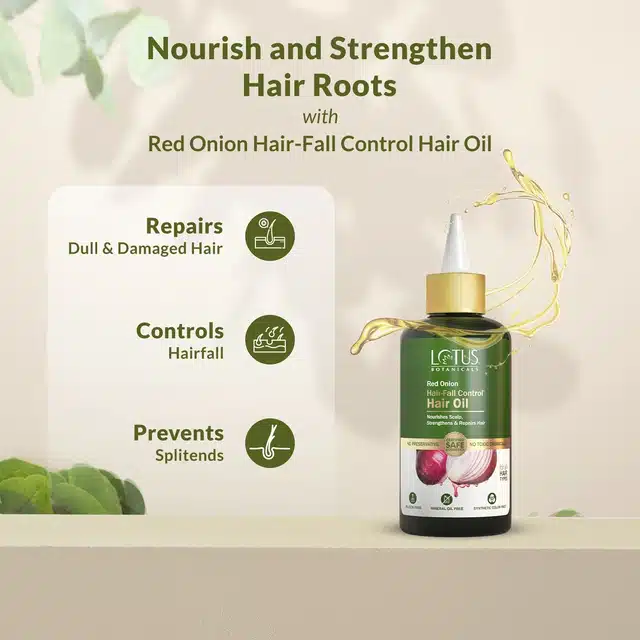 Lotus Botanicals Red Onion Hair Fall Control Hair Oil (200 ml)