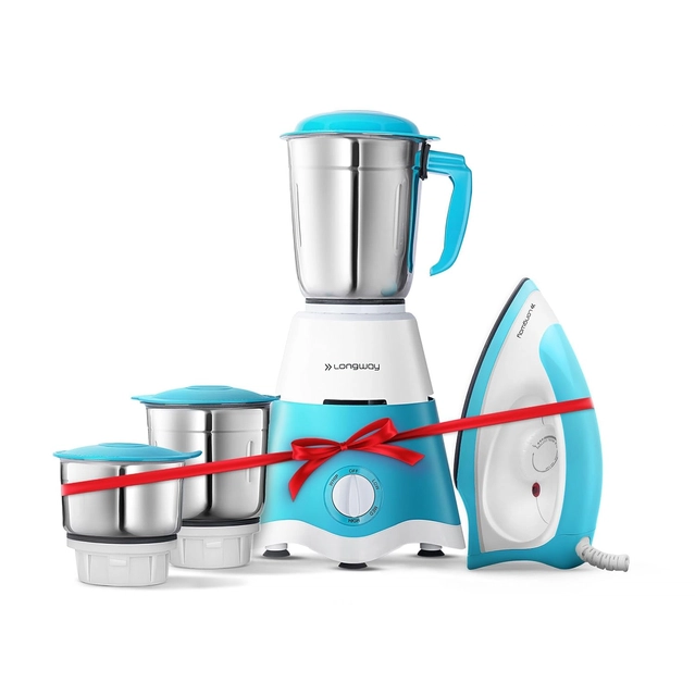 LONGWAY Super Dlx Mixer Grinder (700 W, 3 Jars) & Kwid Dry Iron (1100 W)