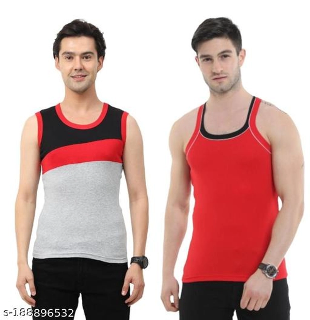 Cotton Vests for Men (Multicolor, XS) (Pack of 2)