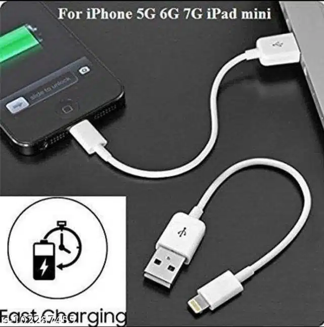 I-Phone Charging Cable (White, 20 cm)