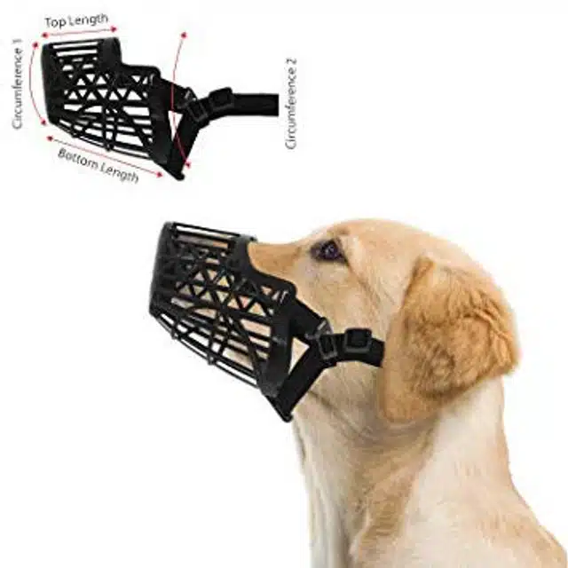 Plastic Mouth Muzzle for Dog (Black, 7)