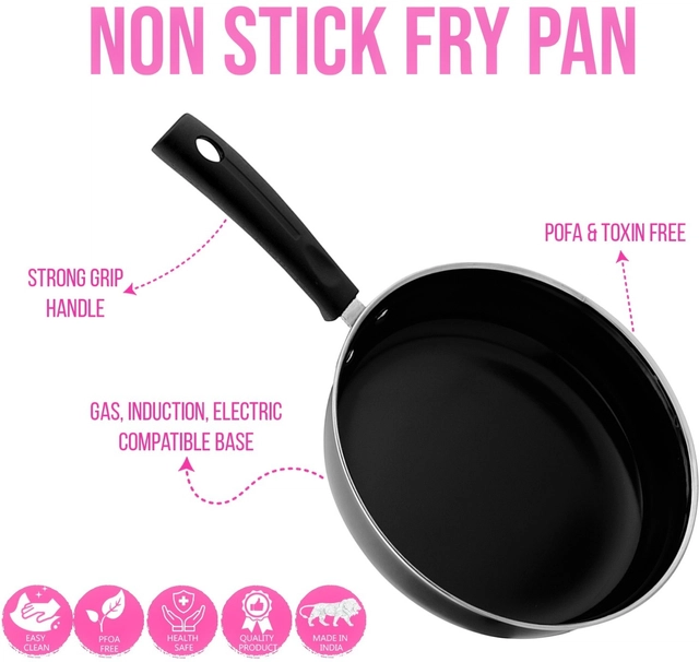 Cast Iron Frying Pan (Black, 26 cm)