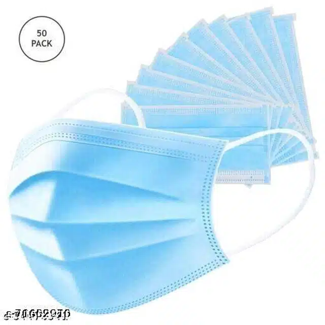 Non-Woven PPE Masks (Blue, Pack of 50)