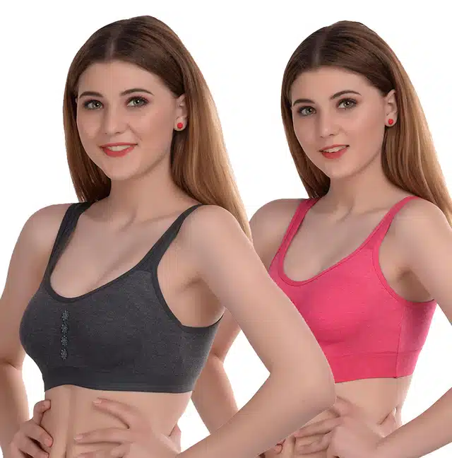 Non Padded Bra for Women (Pack of 2) (Multicolor, 38)