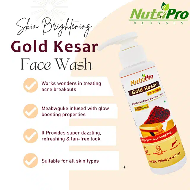 NutriPro Gold Kesar Gel and Face Wash (Pack of 2)