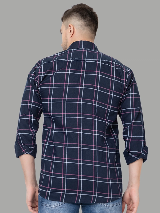 Full Sleeves Checkered Shirt for Men (Multicolor, M)