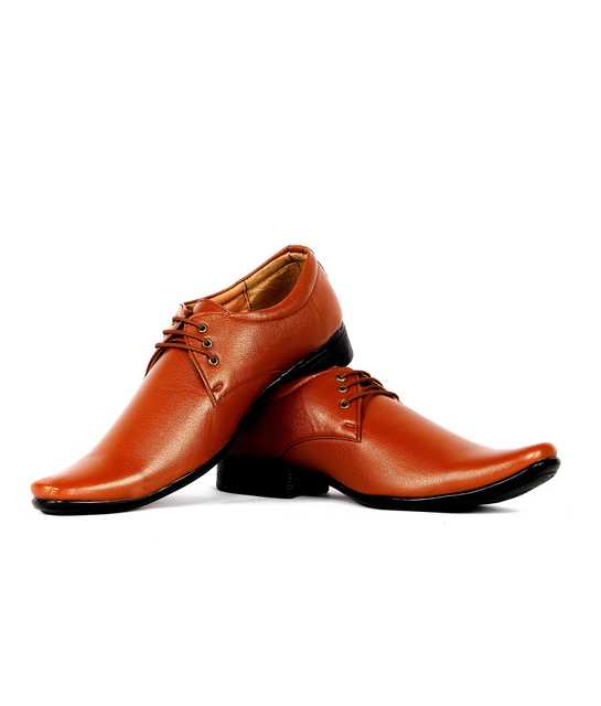 Men's Lace Up Synthetic Formal Shoes (Tan, UK 10) (kk-070)