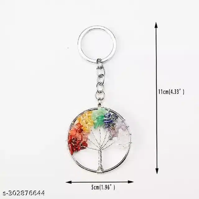 7 Chakra Tree Keychain (Multicolor)