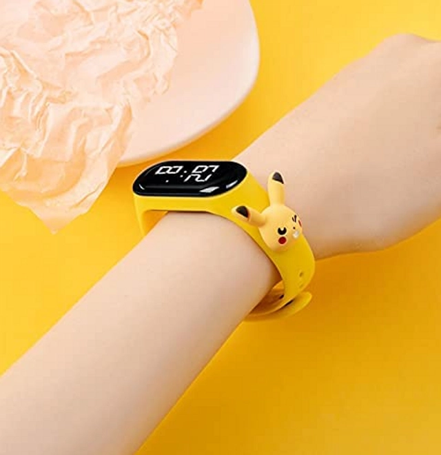 Silicone Strap Digital Watch for Kids (Yellow)