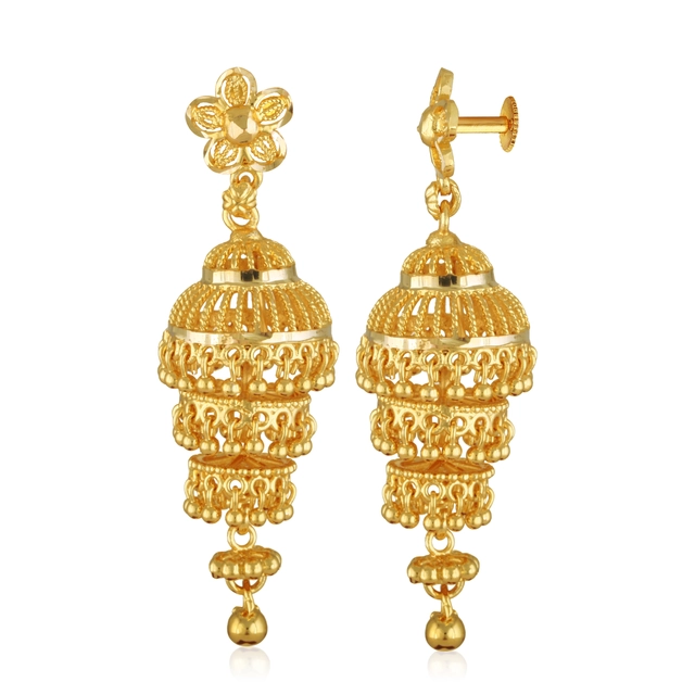 Alloy Gold Plated Earrings for Women (Gold, Set of 1)