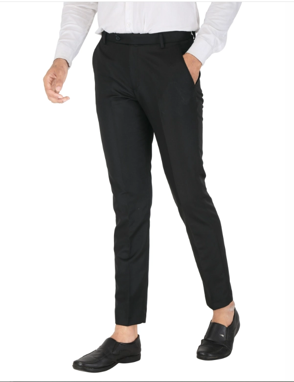 Poly Viscose Solid Trouser for Men (Black, 28)