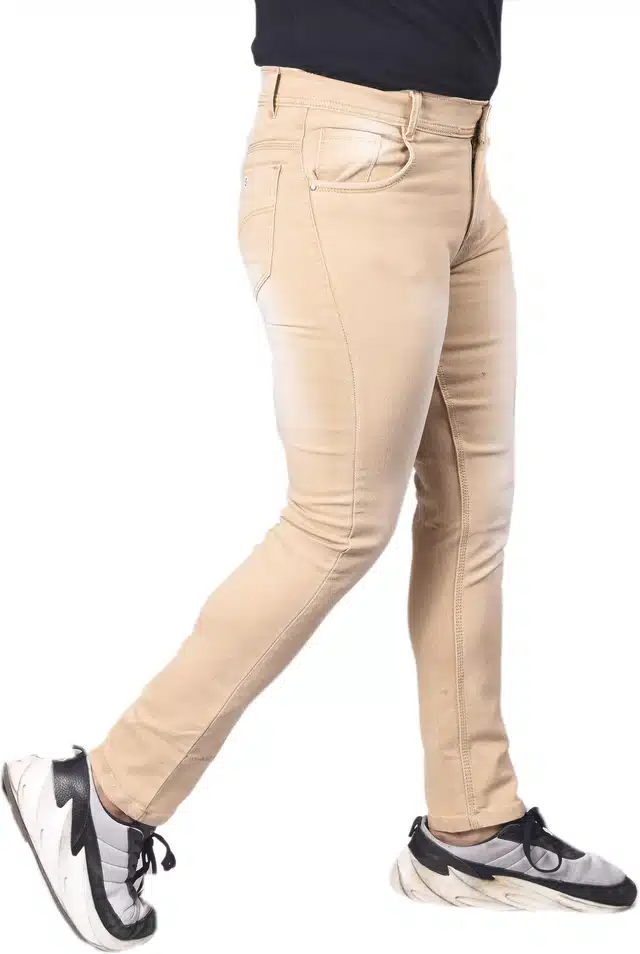 Casual Jeans for Men (Beige, 34)
