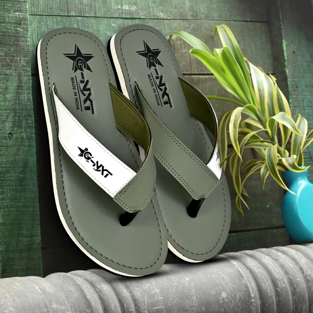 Flipflops for Men (Grey & White, 6)