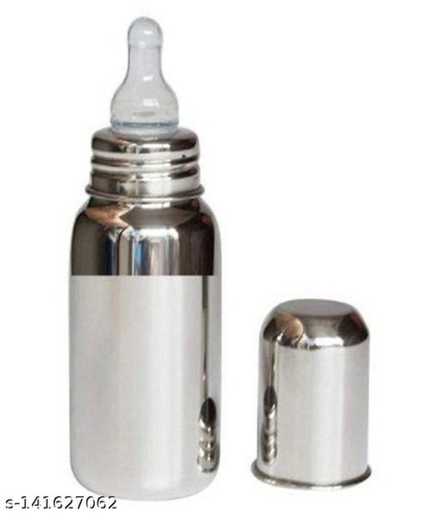 Stainless Steel Milk Bottle for Baby (Silver, 60 ml)