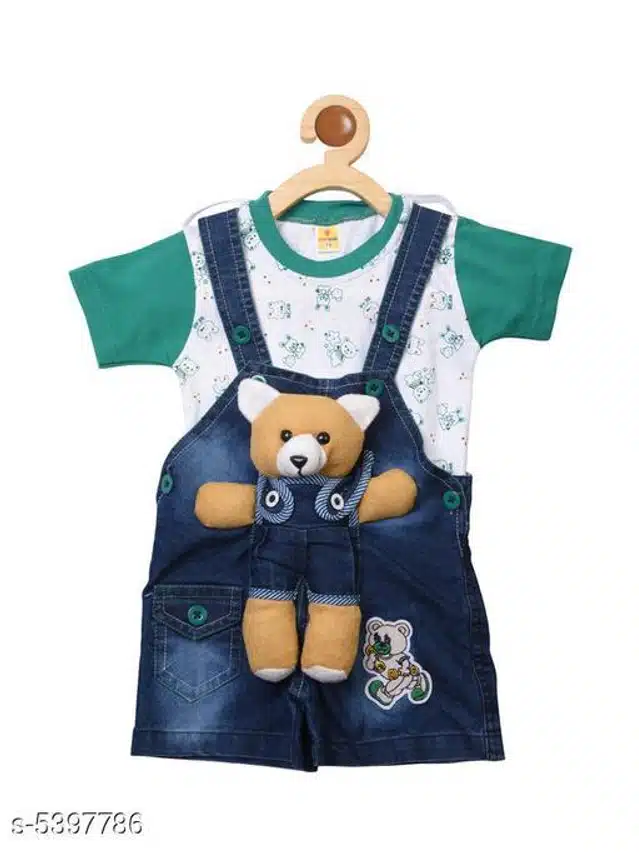 Dungaree for Kids (Multicolor, 6-12 Months)