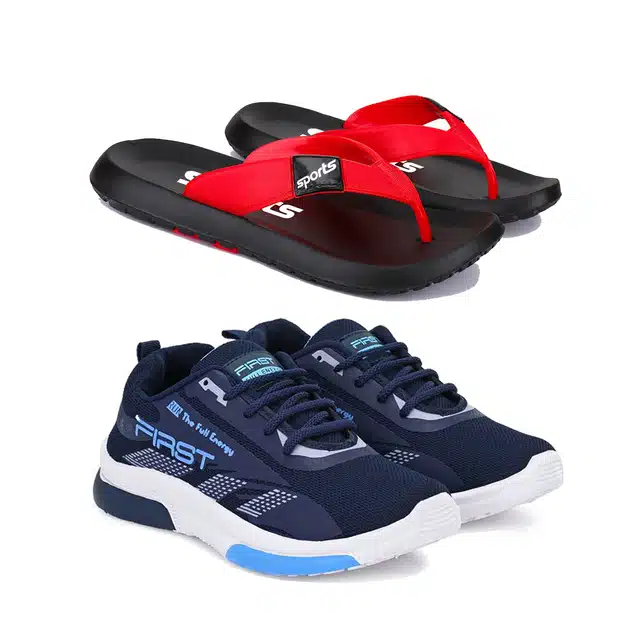 Combo of Flip Flops & Sports Shoes for Men (Pack of 2) (Multicolour, 9)