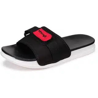 Bersache Flip Flops for Men (Black, 6) (VKI-3)