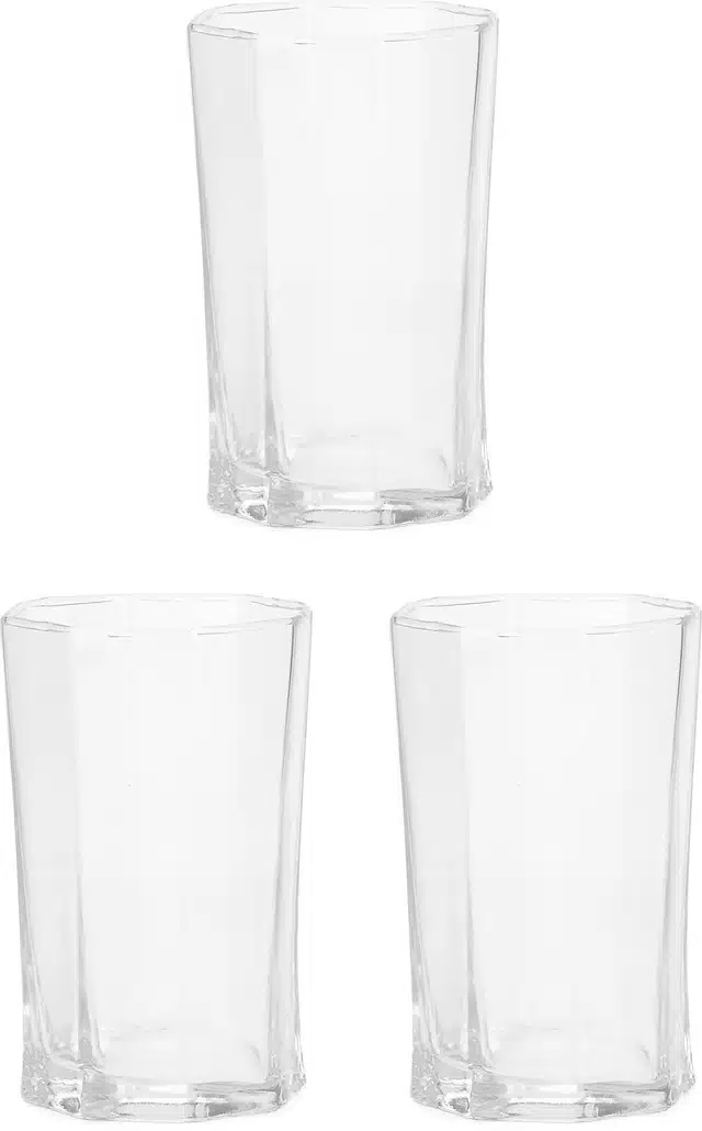 Water cum Juice Glass (Transparent, 200 ml) (Pack of 3)