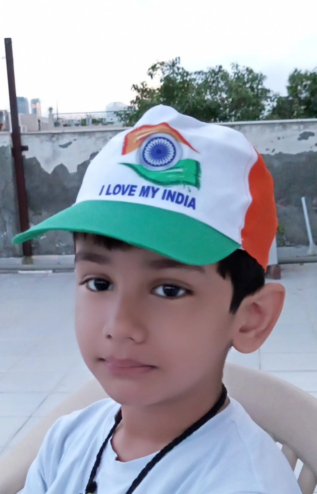 Indian National Flag Printed Caps for Kids (Multicolor, Pack of 2)