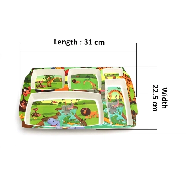 DINE SMART-Melamine Kids Meal Tray (Pack of 1)