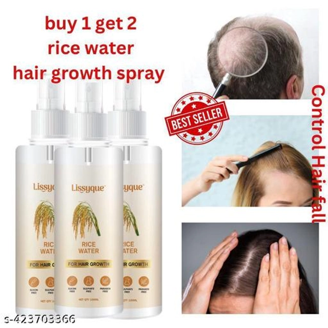  Lissyque Rice Water For Reduce Split Ends, Hair Growth, Hair Mist-100ml (Buy One Get Two Free)