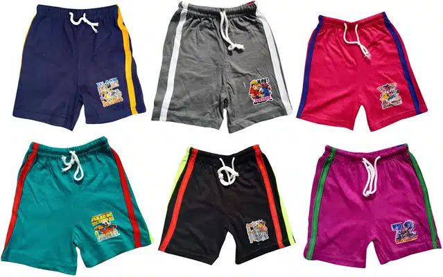 Shorts for Boys (Multicolor, 0-3 Months) (Pack of 6)