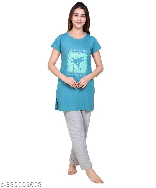 Woolen Nightsuit for Women (Bottle Green, M)