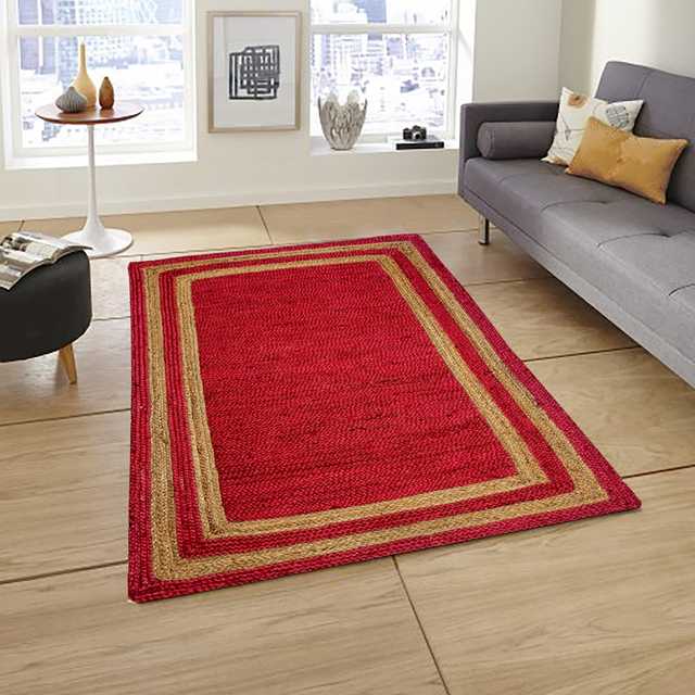 M Premium Carpet Handmade Jute Floor Carpets (3.0" Feet X 5.0" Feet) (M50)