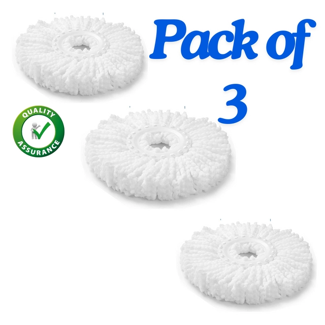 Fabric Spin Mop Refill (White, Pack of 3)