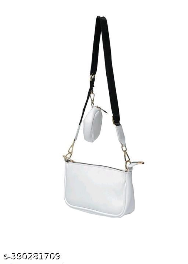 PU Cross Body Bag for Women (White)