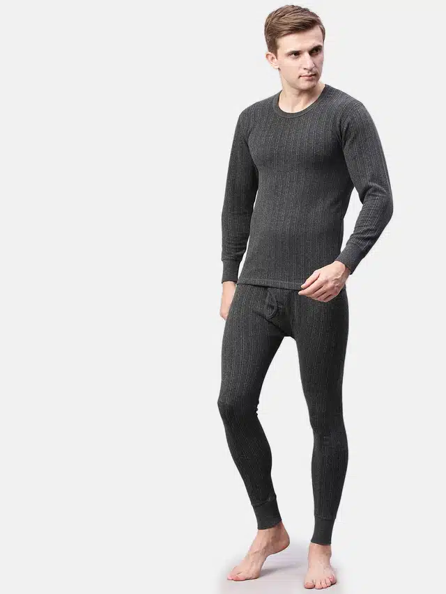 Polycotton Thermal Set for Men (Grey, S)