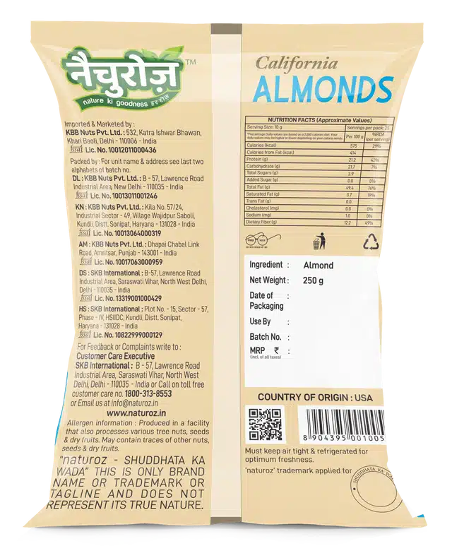 Naturoz California Almonds Daily 250 g