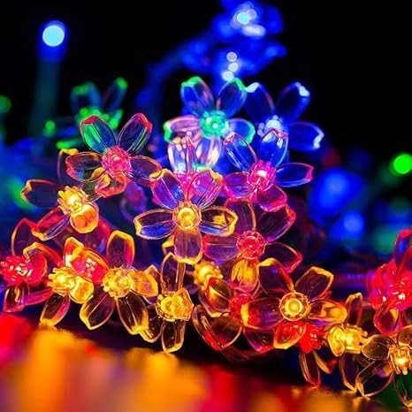 Silicone Flower LED Fairy String Diwali Lights (Multicolor, 3 m)