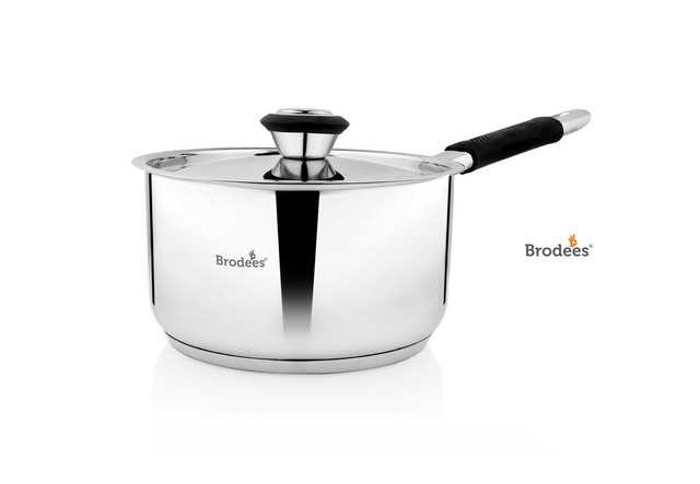 BRODEES Stainless Steel Sauce Pan 19 cm diameter with Lid (2.4 L capacity) (A-27)