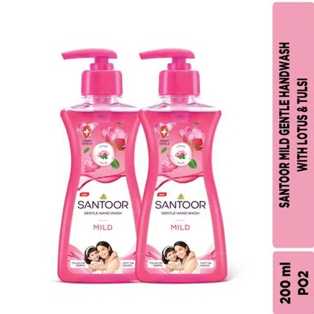 Santoor Mild Handwash 2X200 ml (Buy 1 Get 1 Free)