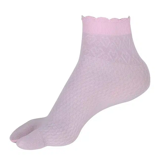 Cotton Blend Ultra Thin Socks for Women (Multicolor, Pack of 5)