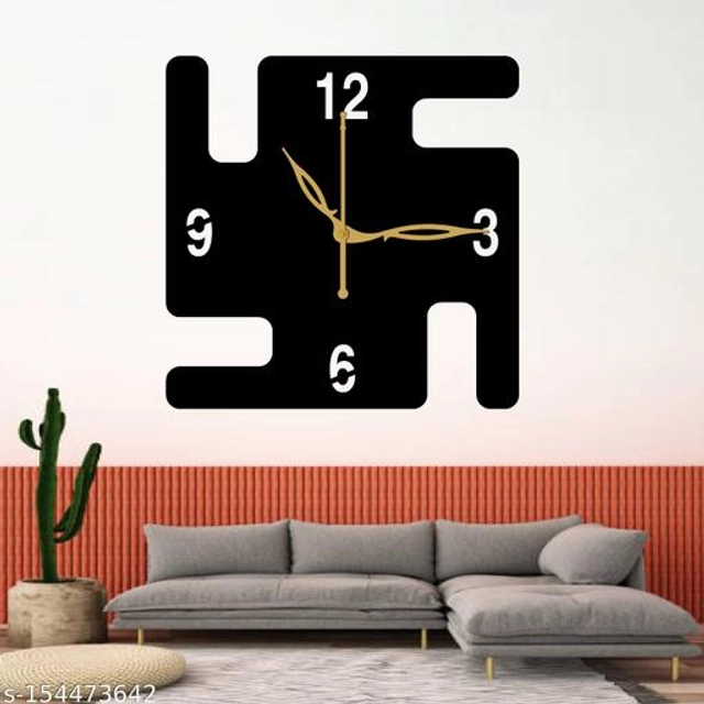 Wooden Wall Clock for Home (Black)