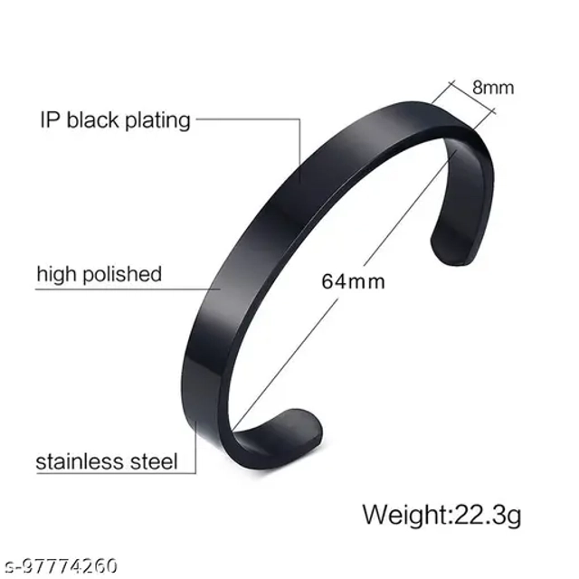 Stainless Steel Bracelet for Men (Black)