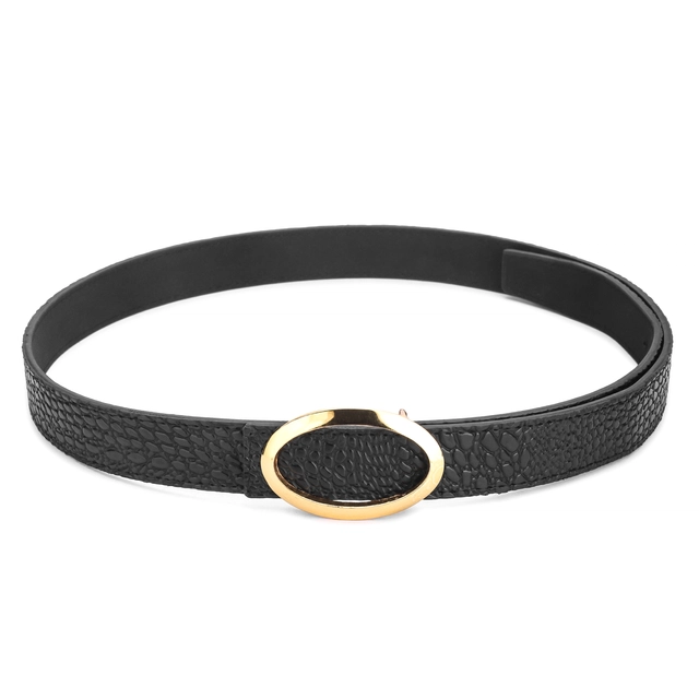 Artificial leather Belt for Women (Black, Free Size)