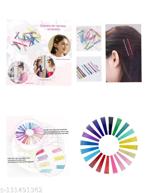 Metal Hair Clips for Women (Multicolor, Pack of 100)