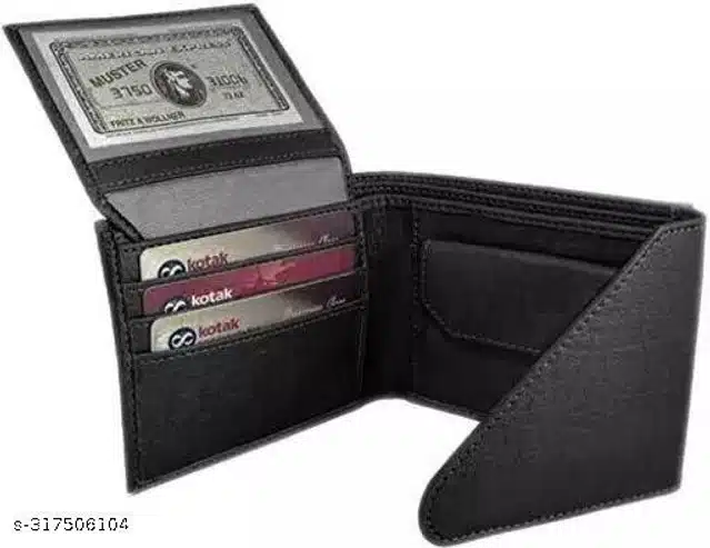 Leather Wallet for Men (Black & Brown, Pack of 2)