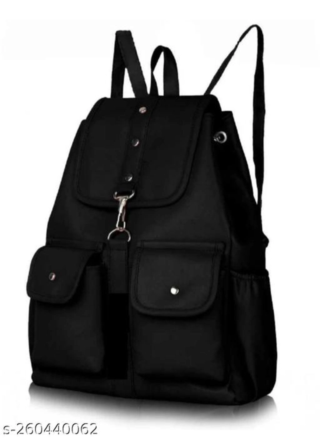 PU Backpack for Women (Black)