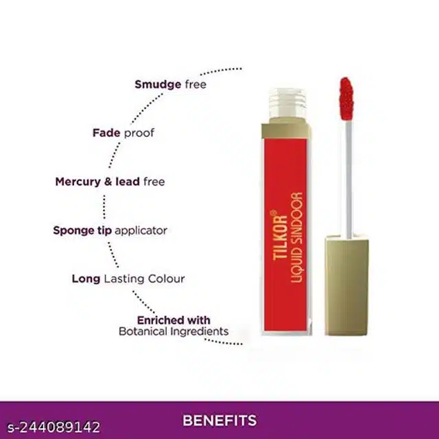 Til Kor Liquid Sindoor (Red & Maroon, 10 ml) (Pack of 2)