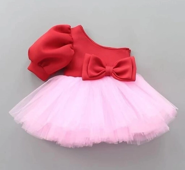 Net Frocks for Girls (Red & Pink, 1-2 Years)