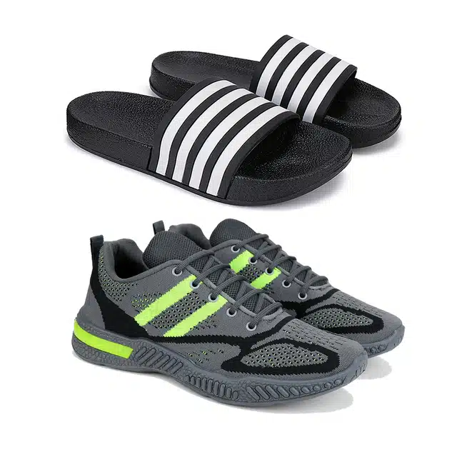 Combo of Flip Flops & Sports Shoes for Men (Pack of 2) (Multicolour, 6)