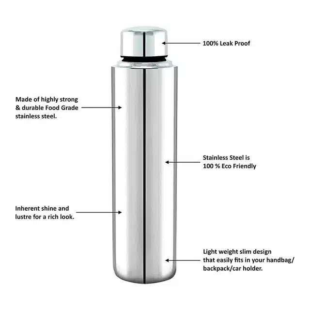Stainless Steel Bottle (Silver, 900mL)